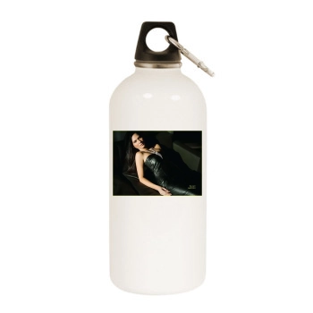 Olivia Munn White Water Bottle With Carabiner