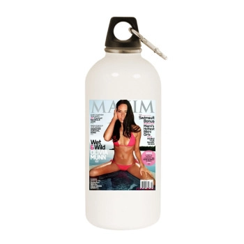 Olivia Munn White Water Bottle With Carabiner