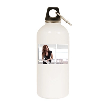 Scarlett Johansson White Water Bottle With Carabiner