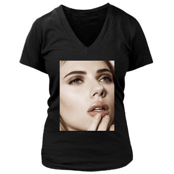 Scarlett Johansson Women's Deep V-Neck TShirt