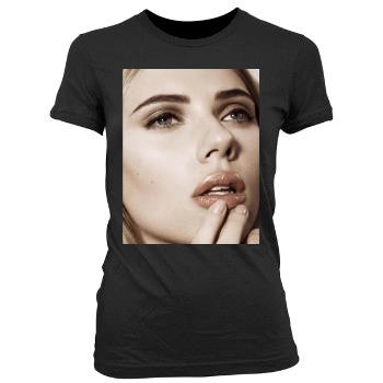 Scarlett Johansson Women's Junior Cut Crewneck T-Shirt