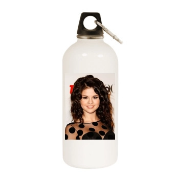 Selena Gomez White Water Bottle With Carabiner