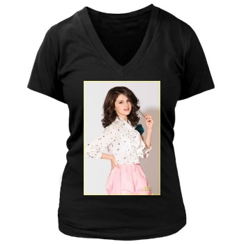 Selena Gomez Women's Deep V-Neck TShirt