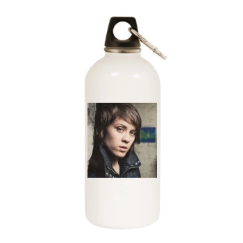 Tegan and Sara White Water Bottle With Carabiner