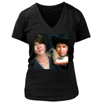 Tegan and Sara Women's Deep V-Neck TShirt