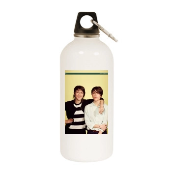 Tegan and Sara White Water Bottle With Carabiner