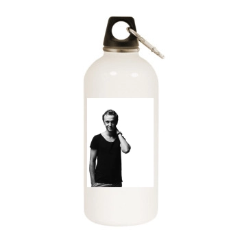 Tom Felton White Water Bottle With Carabiner