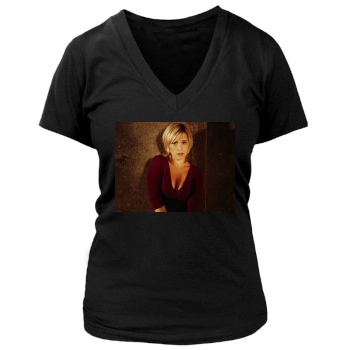 Allison Mack Women's Deep V-Neck TShirt