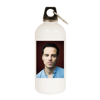 Andrew Scott White Water Bottle With Carabiner