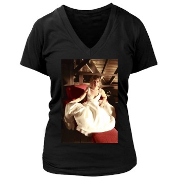 Allison Mack Women's Deep V-Neck TShirt