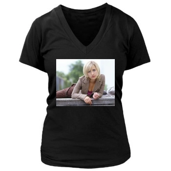 Allison Mack Women's Deep V-Neck TShirt