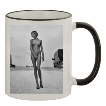 Anja Rubik 11oz Colored Rim & Handle Mug