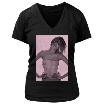 Anja Rubik Women's Deep V-Neck TShirt