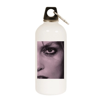 Anja Rubik White Water Bottle With Carabiner