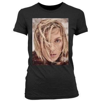 Anja Rubik Women's Junior Cut Crewneck T-Shirt