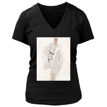 Anja Rubik Women's Deep V-Neck TShirt