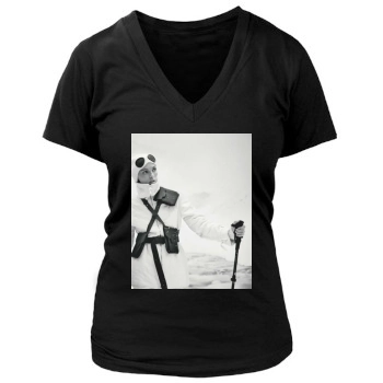 Anja Rubik Women's Deep V-Neck TShirt