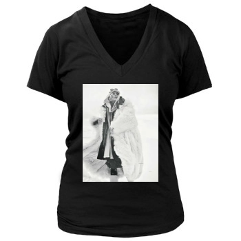 Anja Rubik Women's Deep V-Neck TShirt