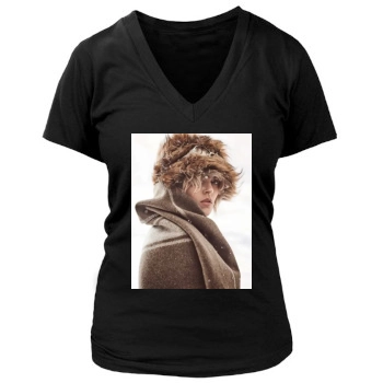 Anja Rubik Women's Deep V-Neck TShirt