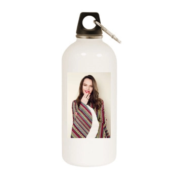 Anna Brewster White Water Bottle With Carabiner