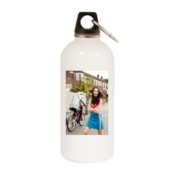 Anna Brewster White Water Bottle With Carabiner