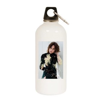 Antje Traue White Water Bottle With Carabiner