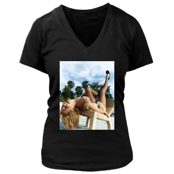 Arielle Kebbel Women's Deep V-Neck TShirt