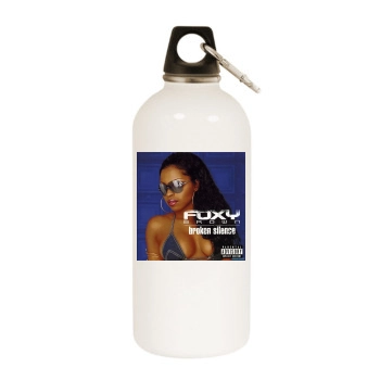 Foxy Brown White Water Bottle With Carabiner