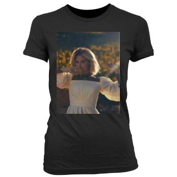 Ashley Tisdale Women's Junior Cut Crewneck T-Shirt