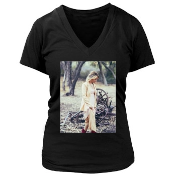 Ashley Tisdale Women's Deep V-Neck TShirt