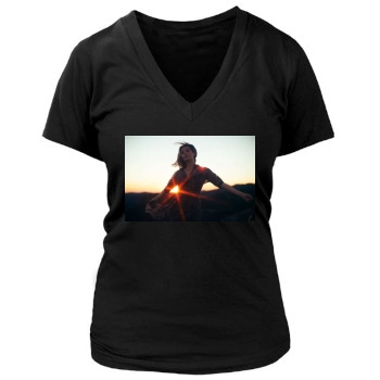 Ashley Tisdale Women's Deep V-Neck TShirt