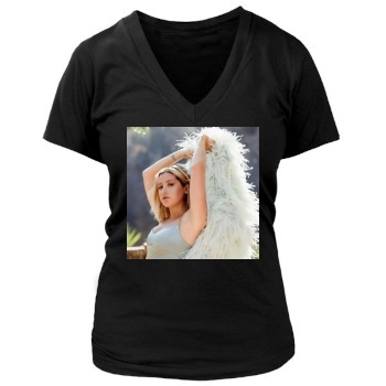 Ashley Tisdale Women's Deep V-Neck TShirt