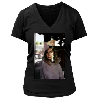 Ashley Tisdale Women's Deep V-Neck TShirt