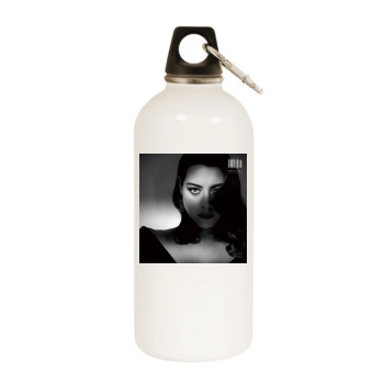 Aubrey Plaza White Water Bottle With Carabiner