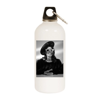 Aubrey Plaza White Water Bottle With Carabiner