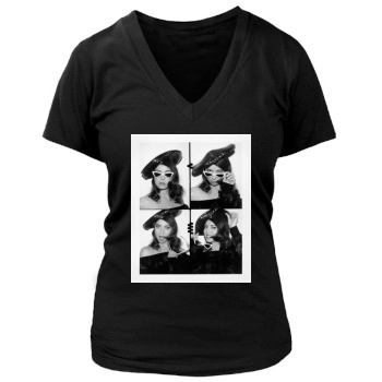 Aubrey Plaza Women's Deep V-Neck TShirt