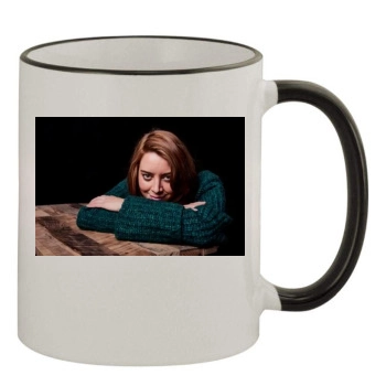 Aubrey Plaza 11oz Colored Rim & Handle Mug