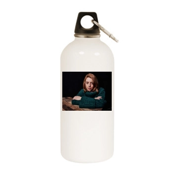 Aubrey Plaza White Water Bottle With Carabiner