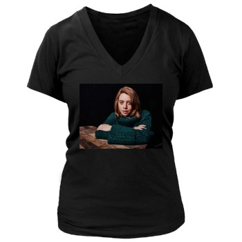 Aubrey Plaza Women's Deep V-Neck TShirt