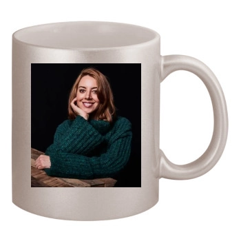 Aubrey Plaza 11oz Metallic Silver Mug