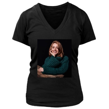 Aubrey Plaza Women's Deep V-Neck TShirt