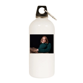 Aubrey Plaza White Water Bottle With Carabiner