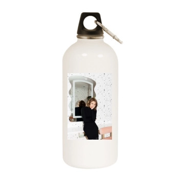 Aubrey Plaza White Water Bottle With Carabiner