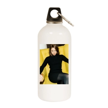 Aubrey Plaza White Water Bottle With Carabiner