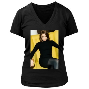 Aubrey Plaza Women's Deep V-Neck TShirt