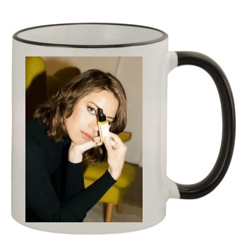 Aubrey Plaza 11oz Colored Rim & Handle Mug