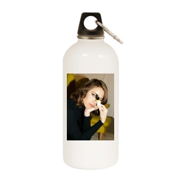 Aubrey Plaza White Water Bottle With Carabiner