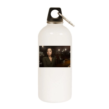 Aubrey Plaza White Water Bottle With Carabiner