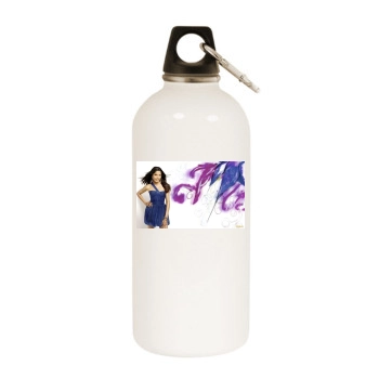 Freida Pinto White Water Bottle With Carabiner