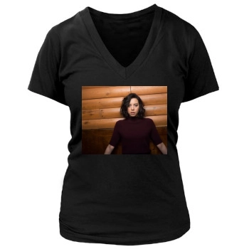 Aubrey Plaza Women's Deep V-Neck TShirt